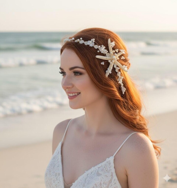 beach bridal headpieces