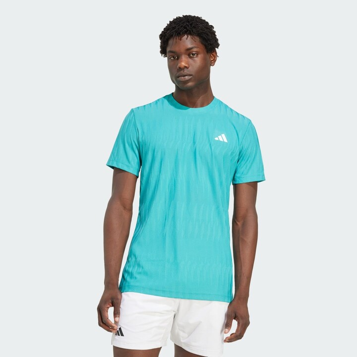 adidas Tennis Climacool+ AIRCHILL Free Lift Tee Pure Teal XS Mens