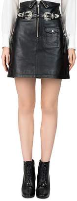 The Kooples High-Waisted Leather Skirt