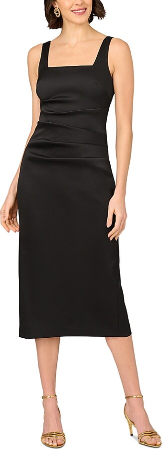 Aidan Mattox Stretch Mikado Midi Dress
