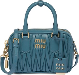Miu Miu Matelassé Shoulder Bag in Blue