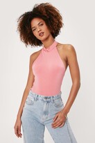 Thumbnail for your product : Nasty Gal Womens High Neck Halter Backless Bodysuit - Orange - 4