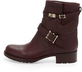 Thumbnail for your product : Valentino Rockstud Double-Buckle Low Biker Boot, Wine