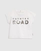 Thumbnail for your product : Country Road Girl's Silver T-Shirts - Organically Grown Cotton Logo Sequin T-shirt - Size One Size, 3-6 months at The Iconic
