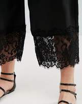 Thumbnail for your product : Fashion Union Wide Leg Pants With Lace Hem