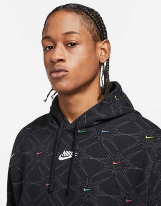 Nike Branded AOP Pack all over logo hoodie in black/multi - ShopStyle