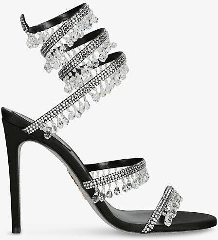 Rene Caovilla Womens Blk/Other Chandelier 105 Leather Heeled Courts Eur 38/5 Uk Women
