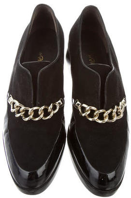 3.1 Phillip Lim Suede Chain-Link Loafers