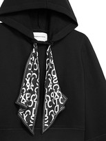 Thumbnail for your product : The Kooples Scarf Detail Cropped Hoodie