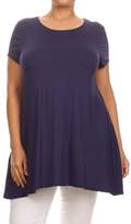 Thumbnail for your product : Private Label Women's Plus Size Solid Short Sleeve Knit Side Pocket Tunic Top MADE IN USA