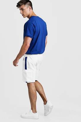 boohoo Drawstring Cargo Shorts With Side Tape