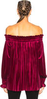 Thumbnail for your product : Norma Kamali Peasant Top in Burgundy | FWRD