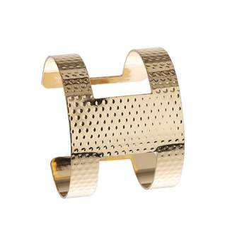 Apricot Gold Textured Cut Out Cuff Bracelet
