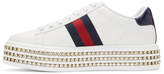 Thumbnail for your product : Gucci White Crystal New Ace Platform Sneakers