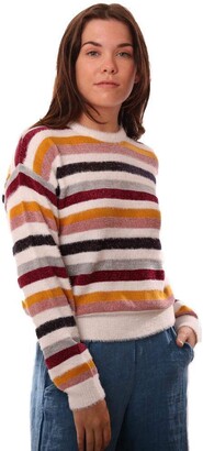 Cupcakes And Cashmere Women's Rach Multi Stripe Crew Neck Sweater