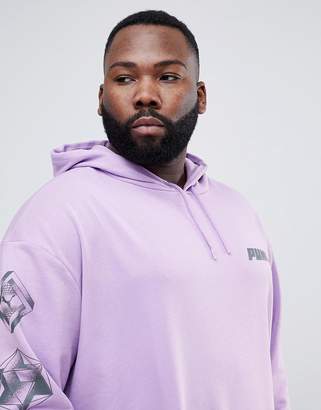Puma PLUS Hoodie With Back Print In Purple Exclusive To ASOS