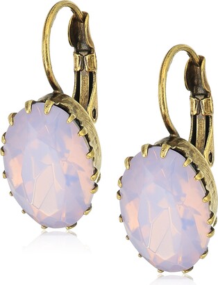 Sorrelli Pink Peony" Crown Jewel French Wire Drop Earrings