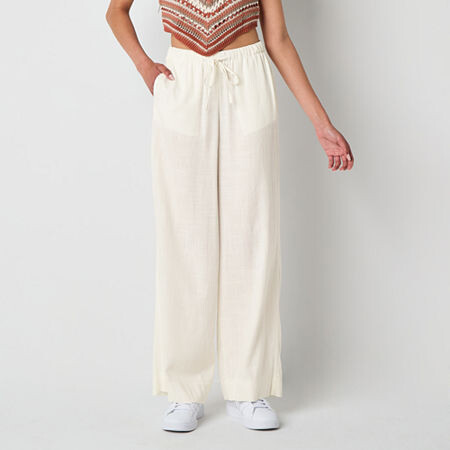 Arizona Linen Womens Straight Low Rise Juniors Drawstring Pant