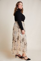 Thumbnail for your product : Geisha Designs Pleated Tulle-Embroidered Maxi Skirt