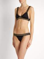 Thumbnail for your product : Kiini Chacha Crochet Trimmed Triangle Bikini - Womens - Black Multi