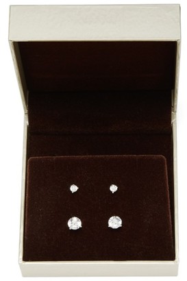Nordstrom Women's Precious Metal Plated 0.50Ct Tw And 2Ct Tw Cubic Zirconia Stud Earrings (Set Of 2)