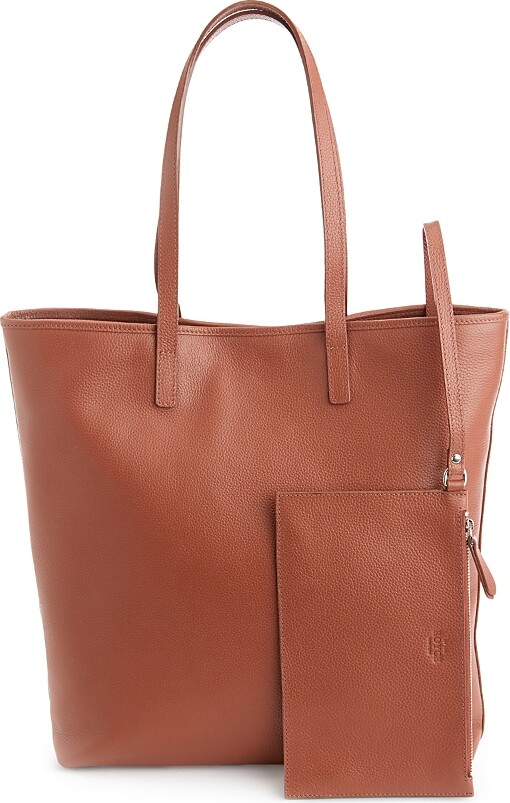 ROYCE New York Pebble Grain Leather Tall Tote