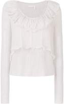 Thumbnail for your product : See by Chloe ruffle open knit sweater