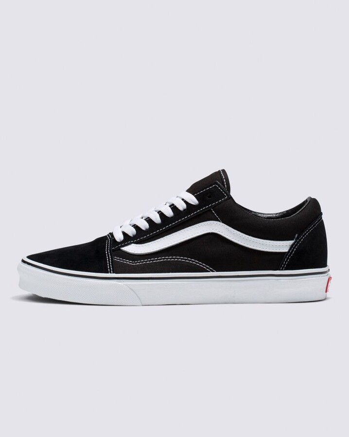 White Vans Black Stripe Mens Shoes | ShopStyle