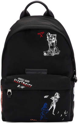 McQ Black Embroidered Classic Backpack