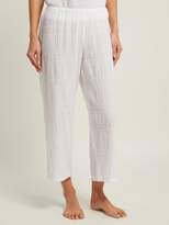 Thumbnail for your product : Skin - Nicolette Textured Cotton Pyjama Trousers - Womens - White