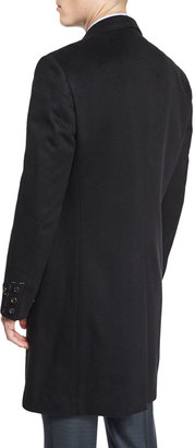 Neiman Marcus Cashmere Long Car Coat, Black