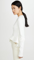 Thumbnail for your product : A.W.A.K.E. Mode Peplum Top With Gathered Details On The Sleeves