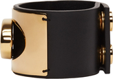 Thumbnail for your product : Marni Black Leather Gold Set Horn Bracelet