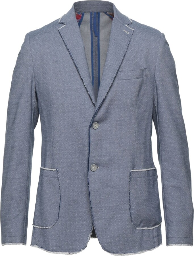 GEAN LUC Paris Suit Jacket Slate Blue - ShopStyle