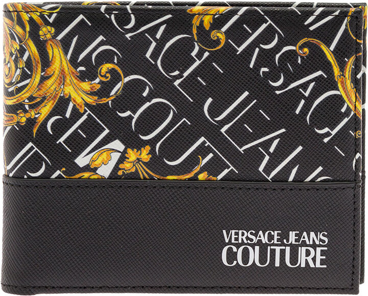Sketch 1 Wallet in Black for Men Mens Accessories Wallets and cardholders Grey Versace Jeans Couture Range Logo Couture 