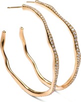 Thumbnail for your product : Ippolita Drizzle #3 Wavy Diamond Gold Hoop Earrings