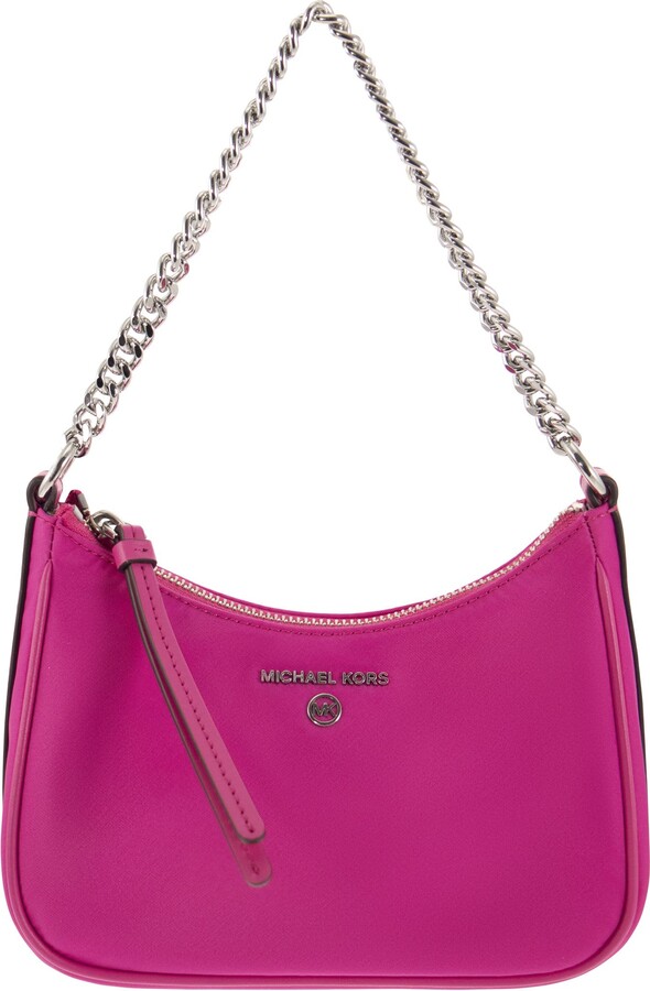 Michael Kors Pink Signature Coated Canvas and Leather Charm Pochette Bag  Michael Kors