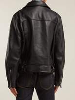 Thumbnail for your product : Acne Studios Shearling Collar Leather Biker Jacket - Womens - Black