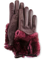 Thumbnail for your product : Imoni Leather & Rabbit Fur Gloves, Galaxy/Pink