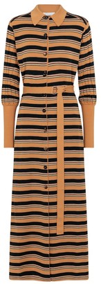 Chloé Striped wool-blend shirt dress