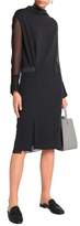 Thumbnail for your product : Brunello Cucinelli Organza-Paneled Embellished Wool-Blend Dress