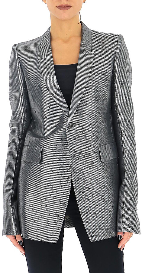 silver blazer jacket