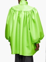 Thumbnail for your product : Balenciaga Balloon-sleeve Faux-leather Coat - Green
