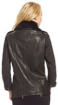 Thumbnail for your product : Andrew Marc New York 713 Andrew Marc Nina Fur-Collar Leather Jacket