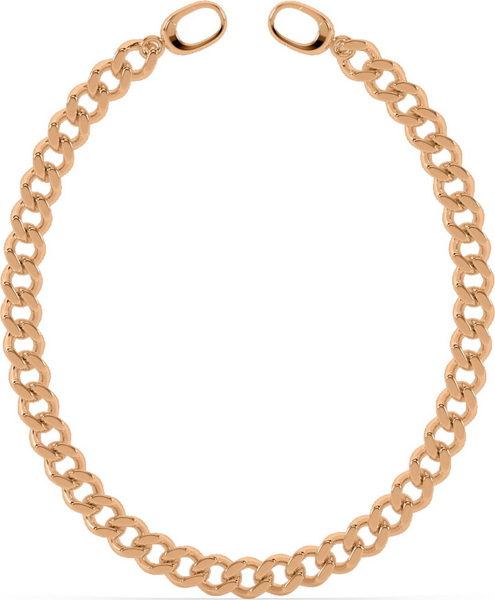 Oni Fine Jewelry Maxi Cuban Link Anklet - Rose Gold