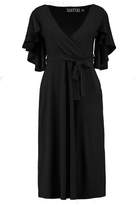 Thumbnail for your product : boohoo Sleeve Wrap Fornt Skater Dress