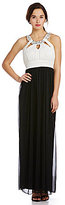 Thumbnail for your product : Jodi Kristopher Beaded Cutout-Neckline Gown