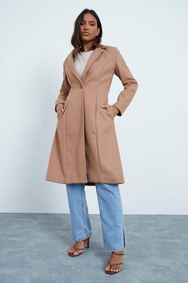 beige fitted coat