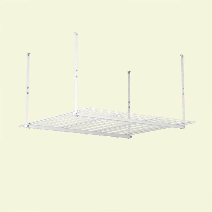 Hyloft White Adjustable Metal Overhead Garage Storage Rack (45 in W x 45 in D)
