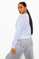 Thumbnail for your product : boohoo Knitted Pointelle Cropped Cardigan